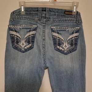 Rock 47 By Wrangler 30x34.  Light Blue Jeans with Embroidered Pockets